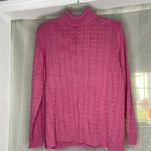 Vintage knit tryin neck pink sweater XL 60%, cotton, 40% acrylic